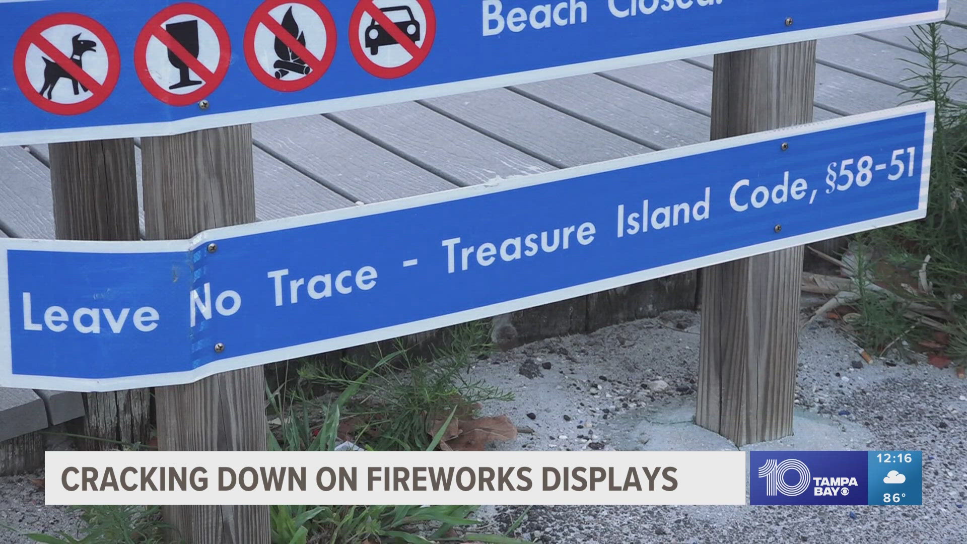 The beach advises visitors to leave personal fireworks at home and enjoy their new large display of professionally done fireworks.