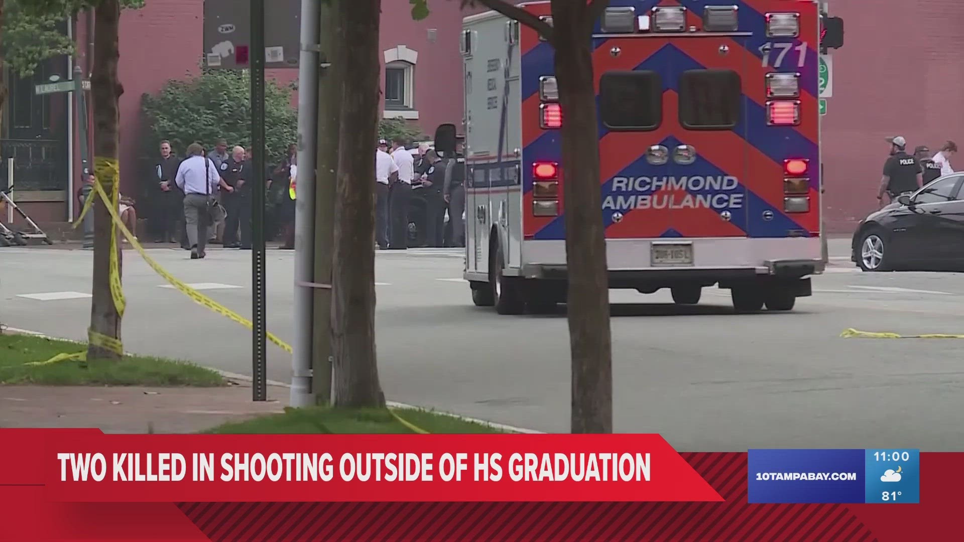 Seven people were shot after gunfire rang out near Virginia Commonwealth University in downtown Richmond following a high school graduation ceremony.