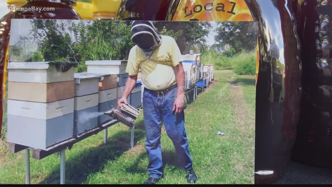 Husband and wife raise bees in honor of uncle
