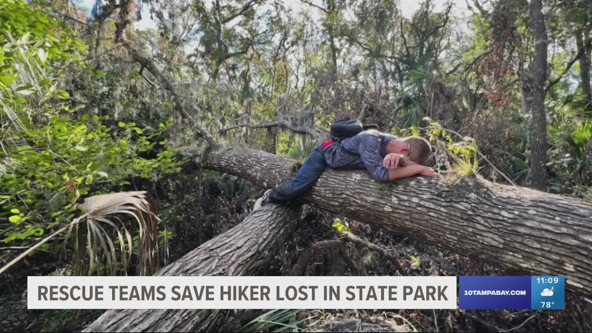 The disoriented hiker was reportedly without water for several hours before first responders found him.