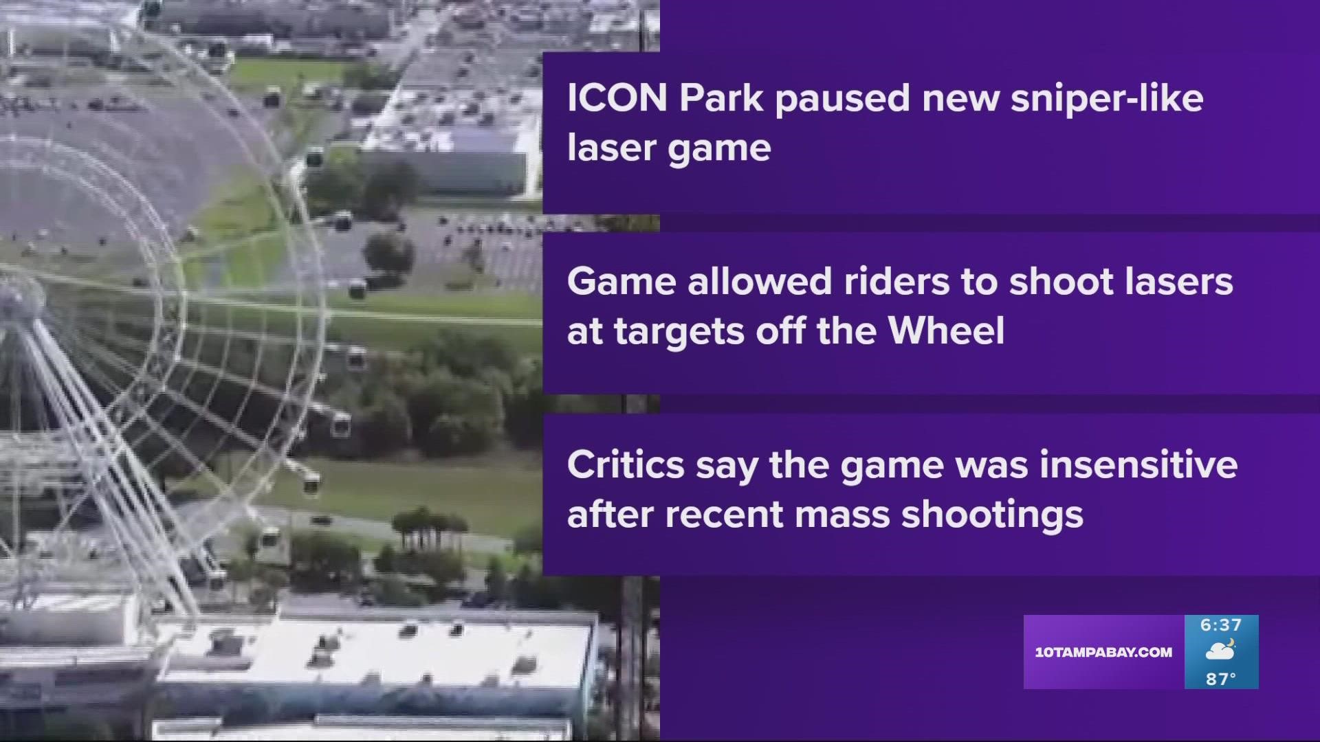 The amusement park where a teenager fell from a ride and died earlier this year has paused a new sniper-like laser shooting game.