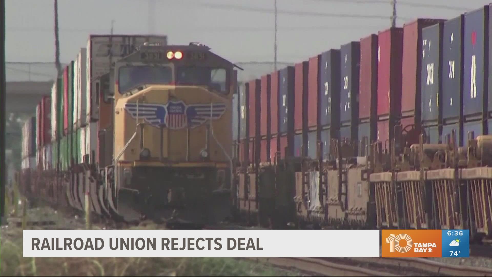 Union leaders said the railroads didn't do enough to address worker concerns about working conditions and the lack of paid time off.