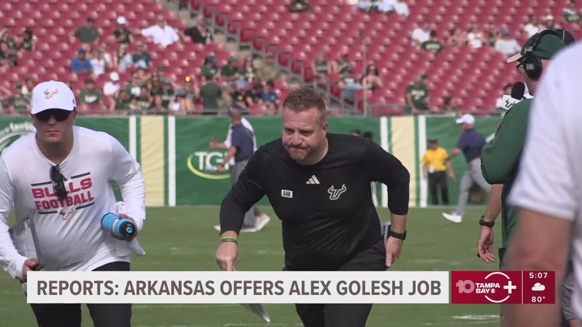 Alex Golesh, USF's football coach, reportedly received offer from Arkansas for coaching job