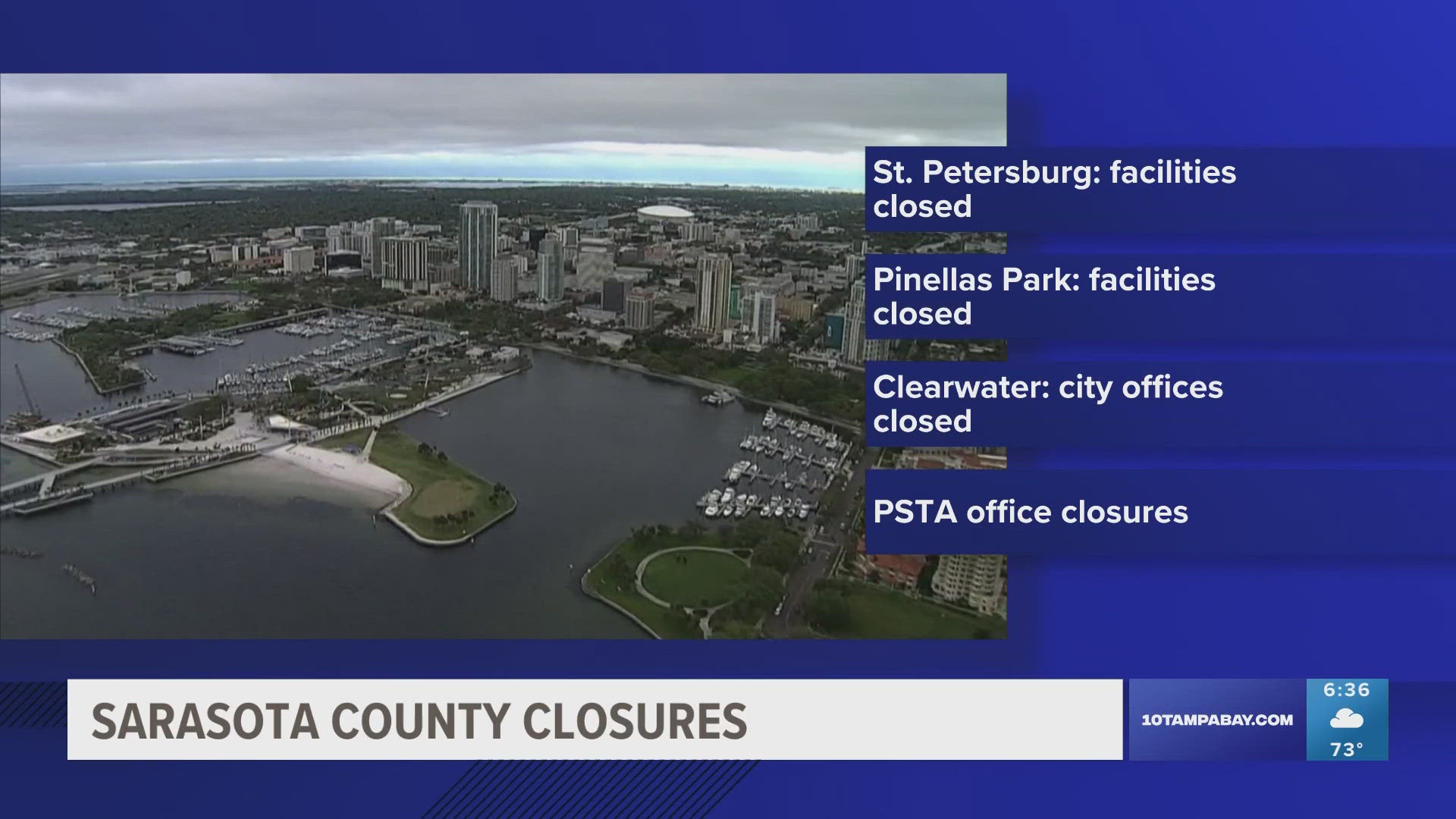 Tampa Bay-area businesses and services are making several closures ahead of potential impacts from Hurricane Milton.