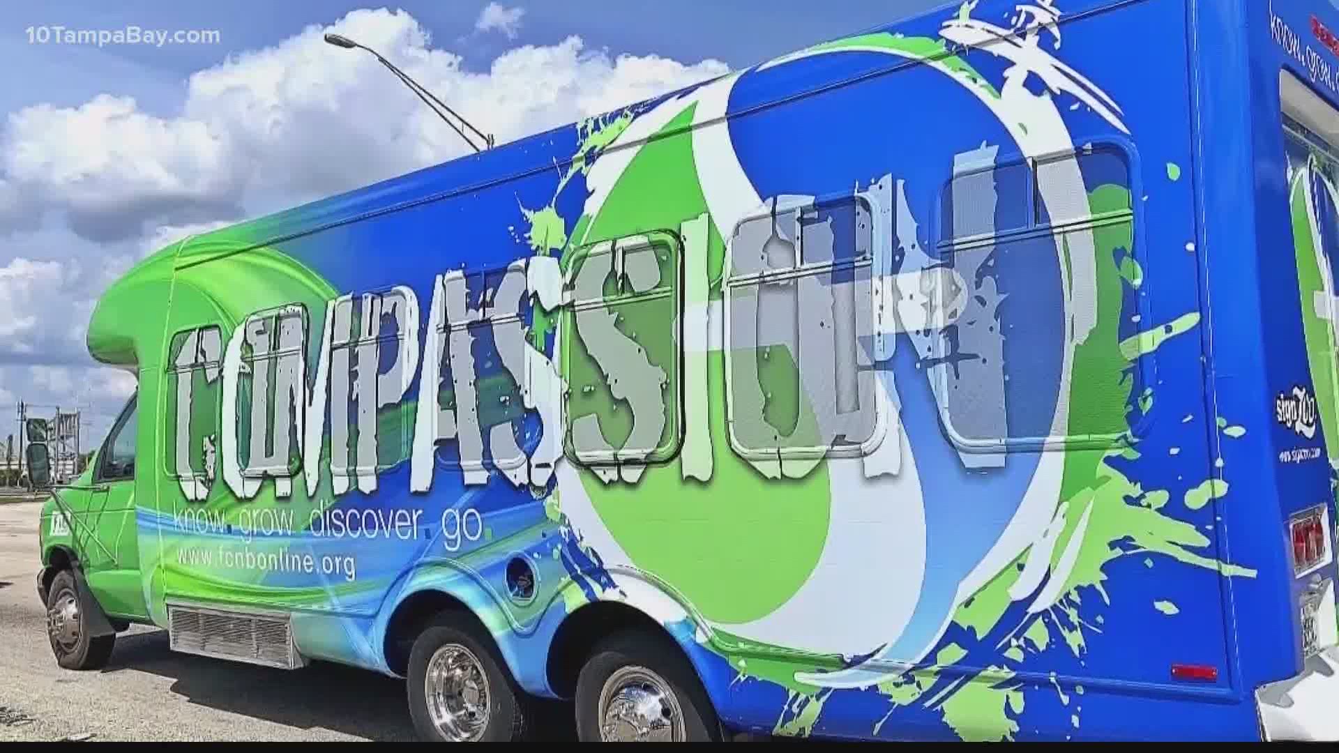 First Church of Nazarene debuted its remodeled 25-passenger bus designed to provide necessities to the homeless in Bradenton.