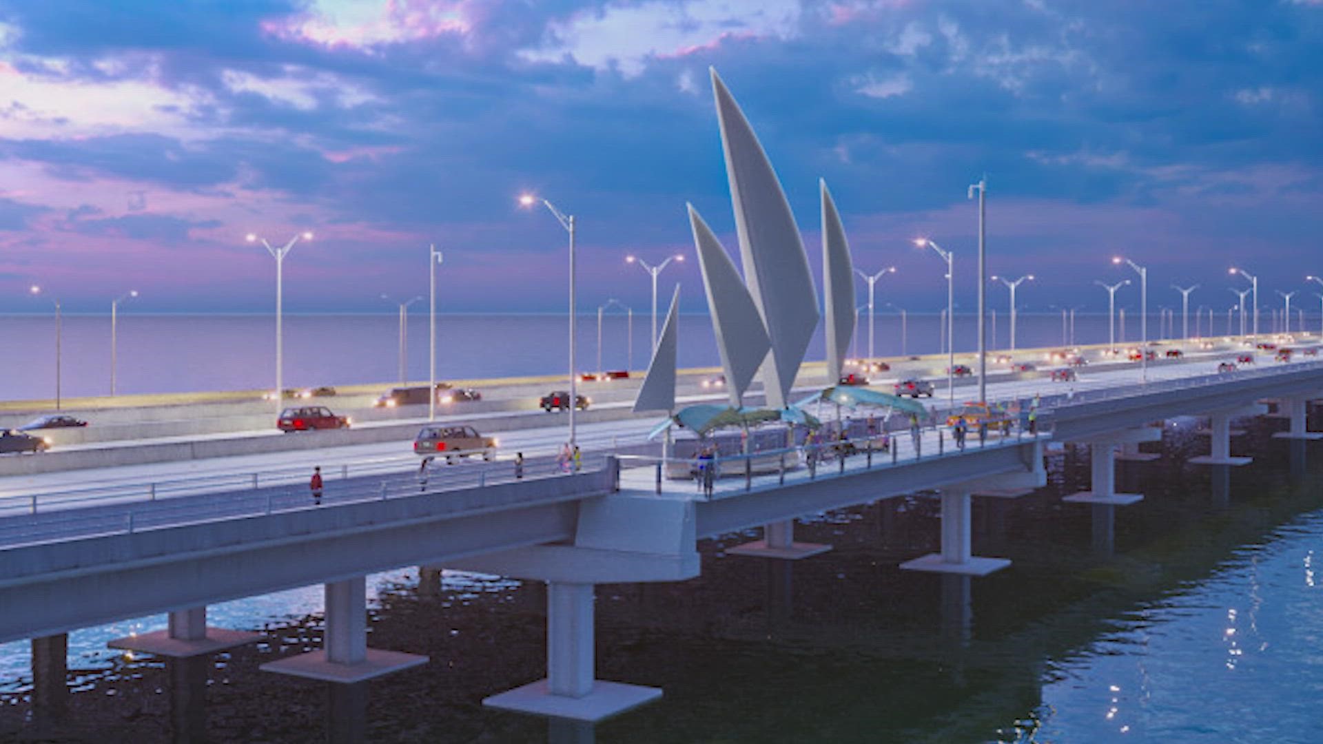 Crews make progress on building new Howard Frankland Bridge