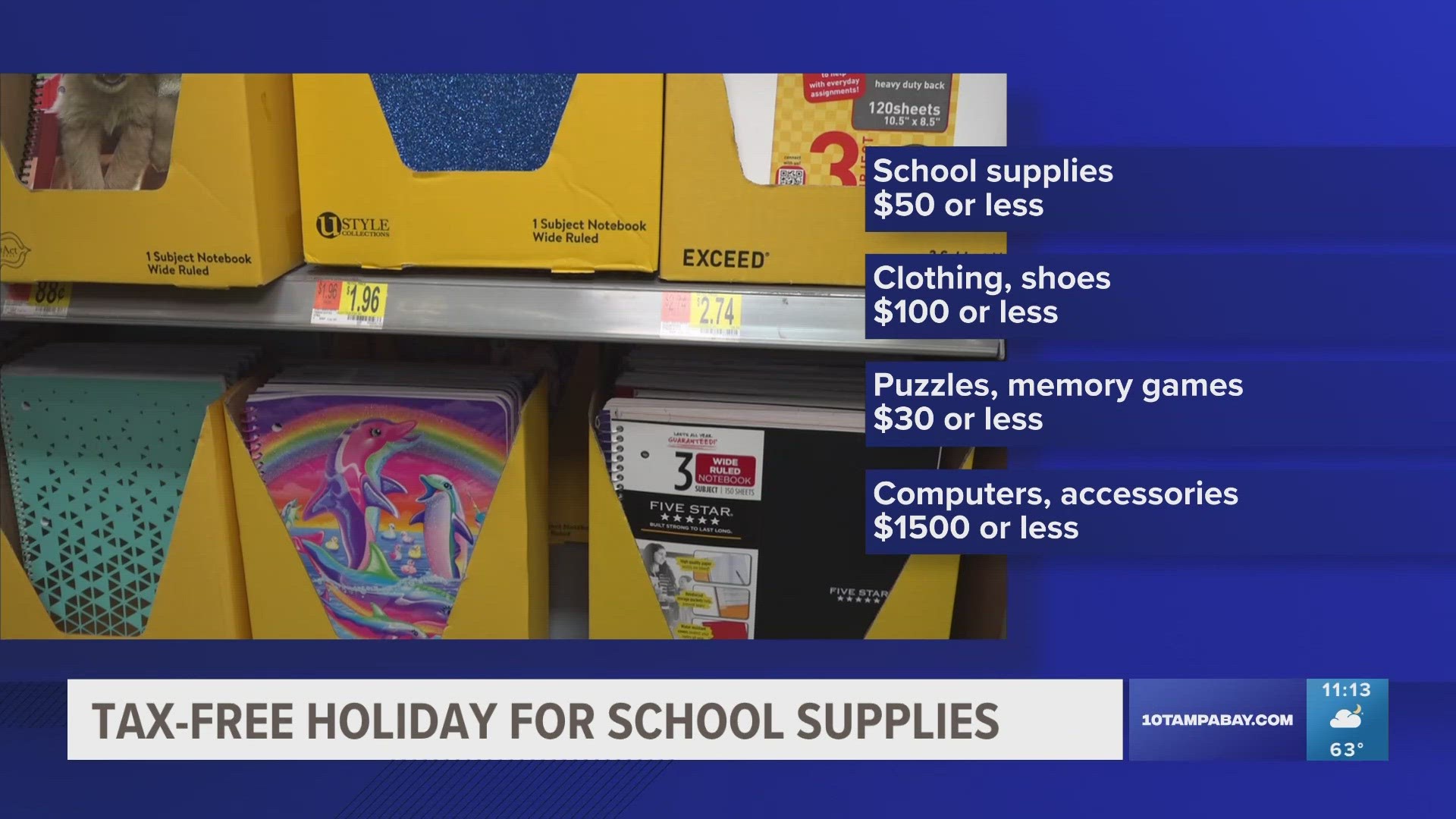Florida Sales Tax Holiday on Qualifying Purchases of School