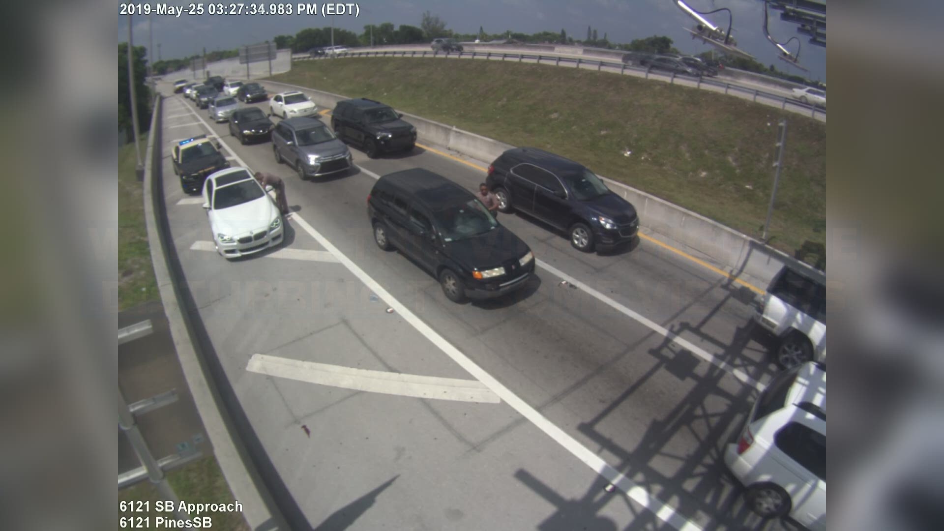 The search is on for a driver of a white BMW that hit a Florida trooper and sped off.

The crash happened during a May 25 traffic stop on the southbound exit ramp to Hollywood Boulevard, according to WFOR-TV citing the Florida Highway Patrol.

Trooper Arsenio Caballero was helping another driver during the stop when the BMW suddenly took off and hit him.