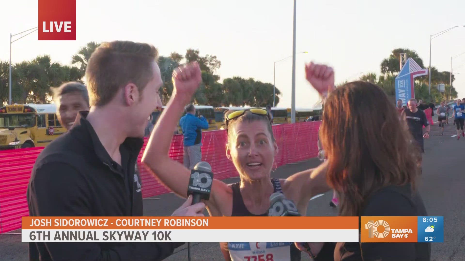 Perhaps the most difficult part of the Skyway 10K is the incline on the Sunshine Skyway Bridge.