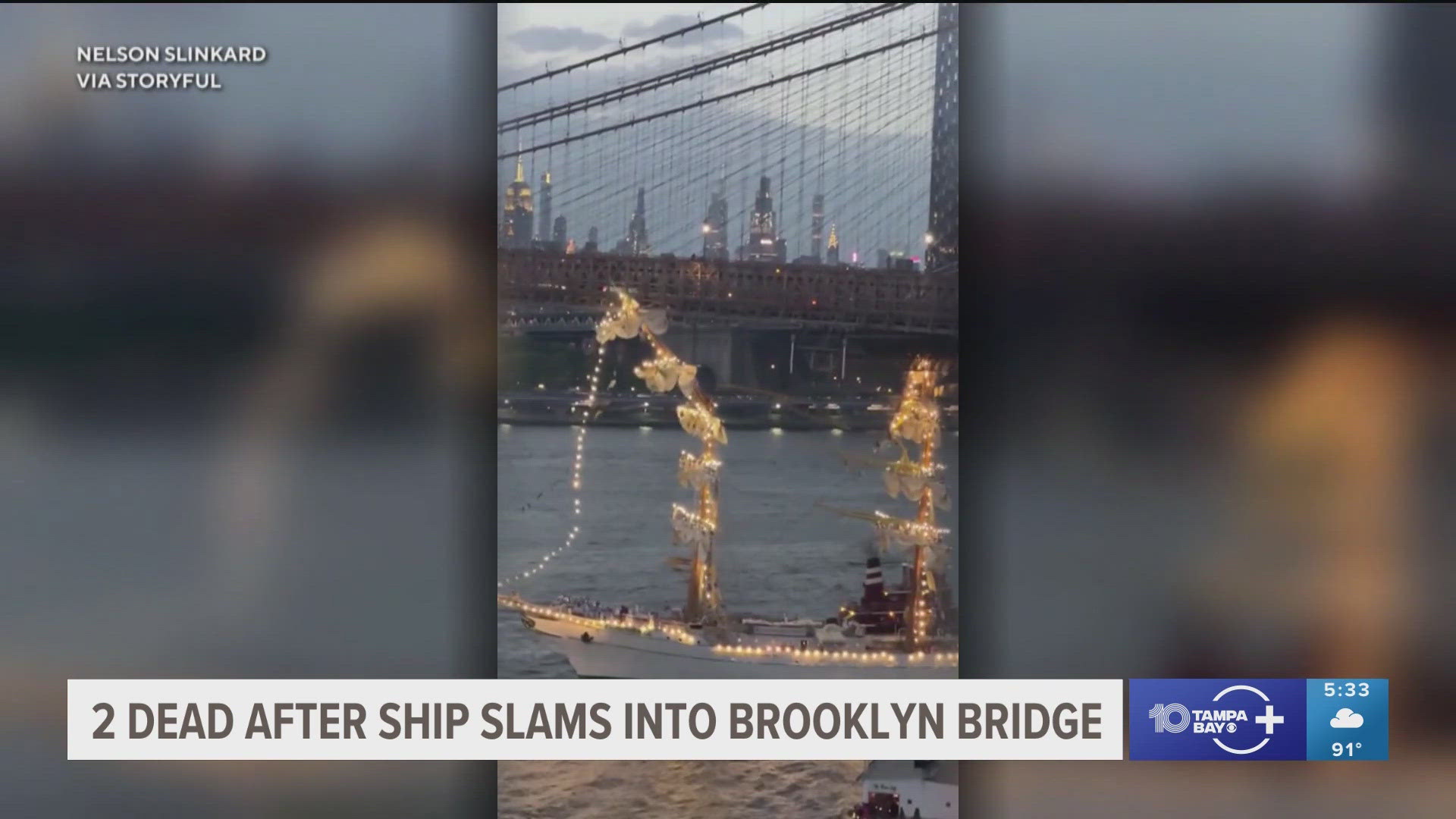 The Brooklyn Bridge escaped major damage but at least 19 of the ship's 277 sailors needed medical treatment and two were killed, according to officials. 