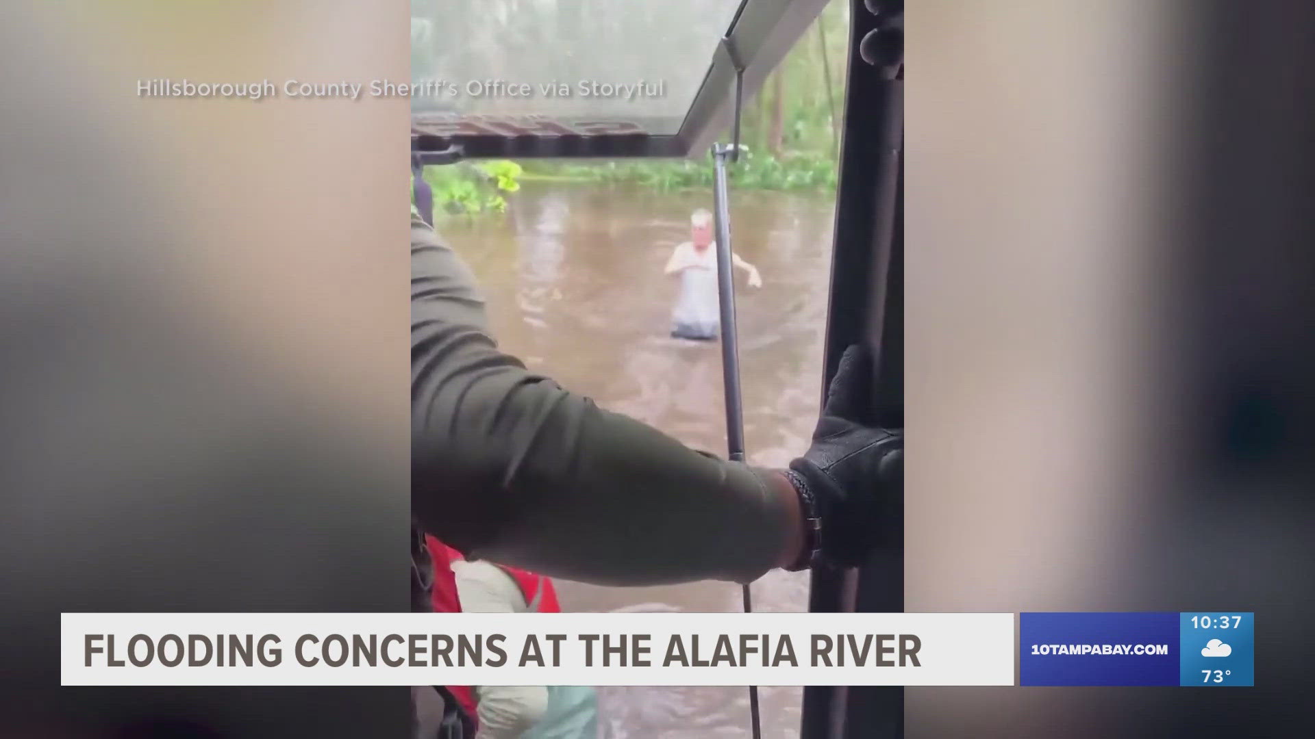 Rescue crews are continuing to help people stranded in flood waters.