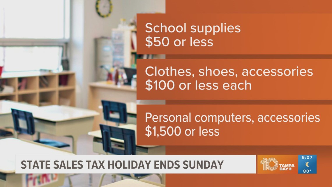Florida's Back to School Sales Tax ends this weekend
