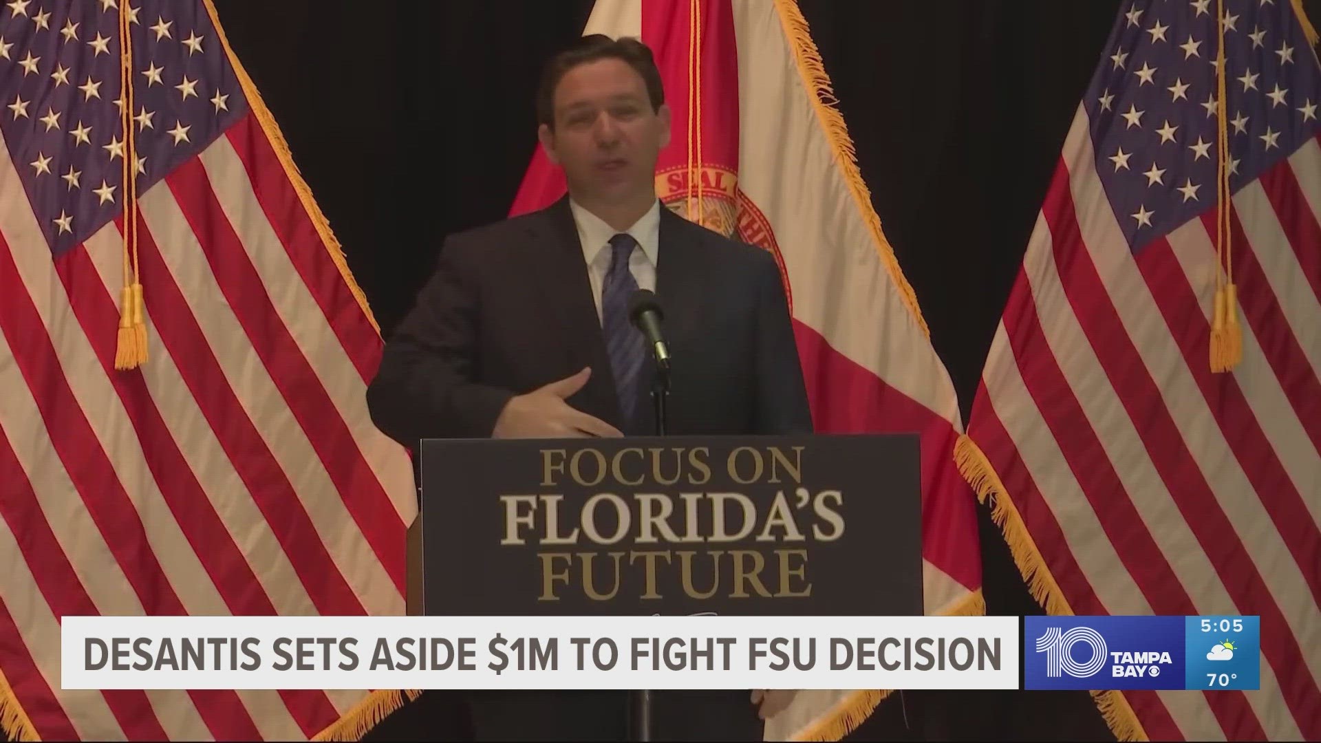 "It's unfortunate that we have to even do that, but we're going to put aside a million dollars and let the chips fall where they may on that," DeSantis said.