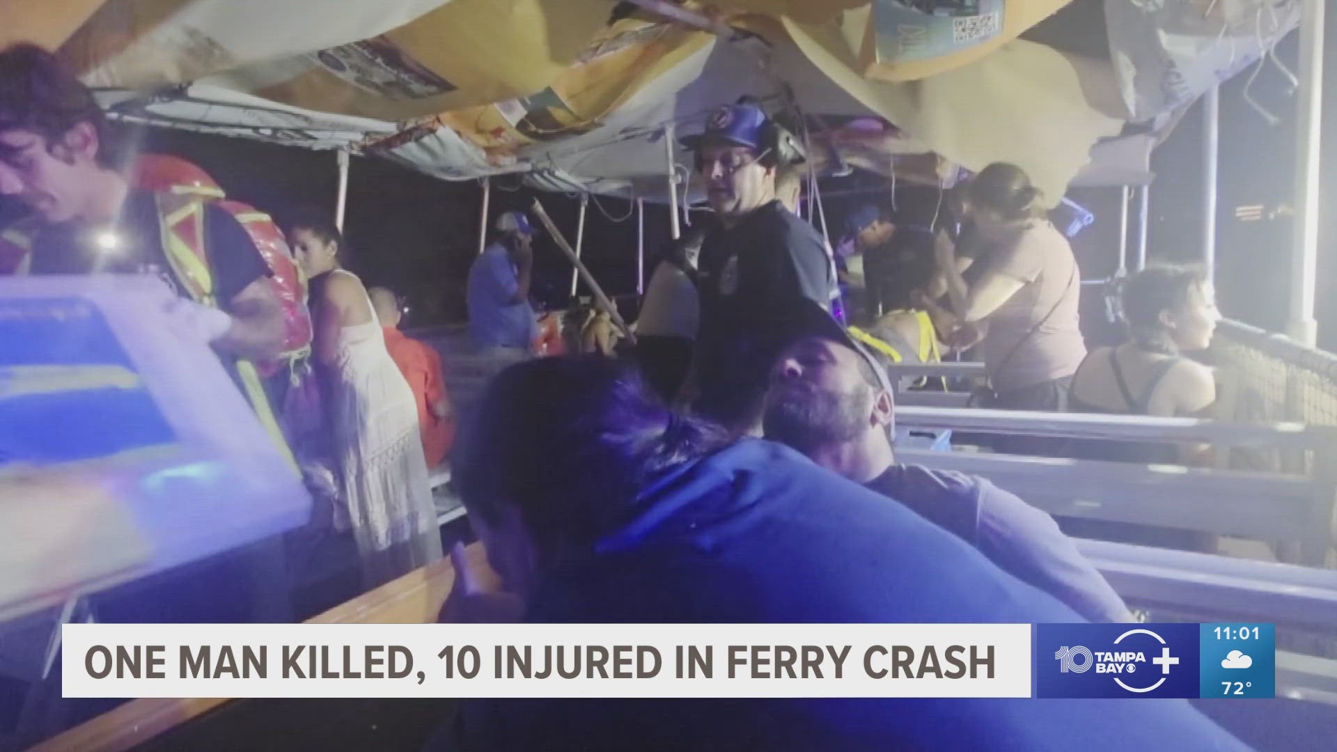 Steven Whitehurst said his son lost consciousness after getting slammed to the ground in the ferry crash.
