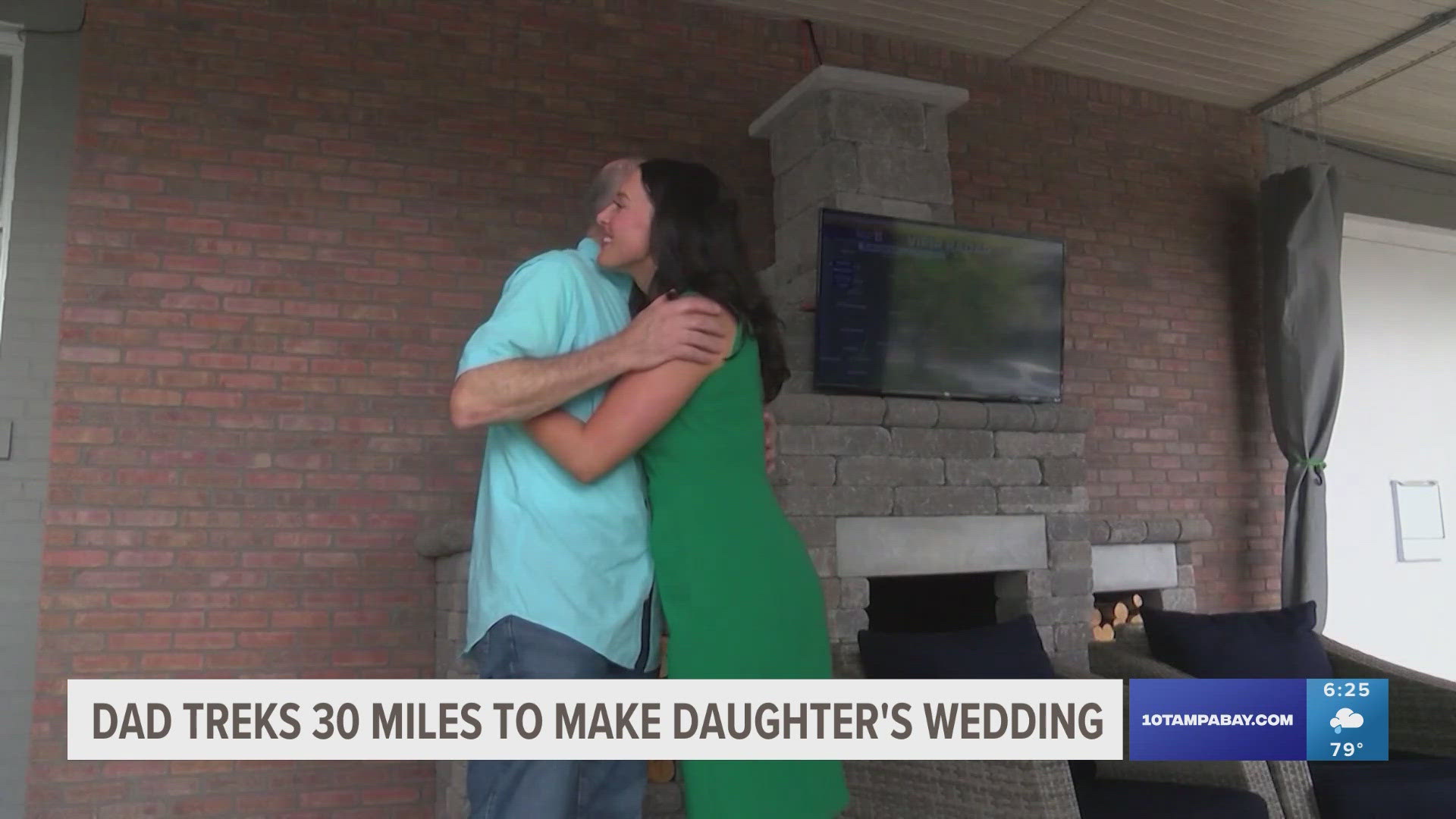 A dad traveled seven hours in the car and another five and a half on foot to his daughter's wedding.