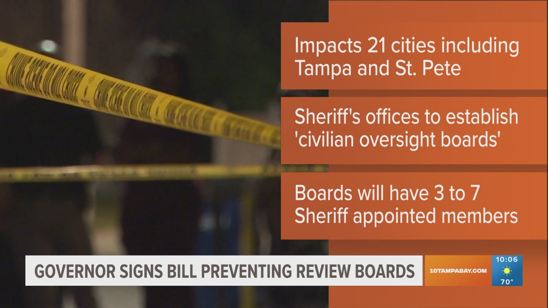 The governor signed a bill earlier this week that allows sheriff's offices to establish oversight boards with sheriff-appointed members.