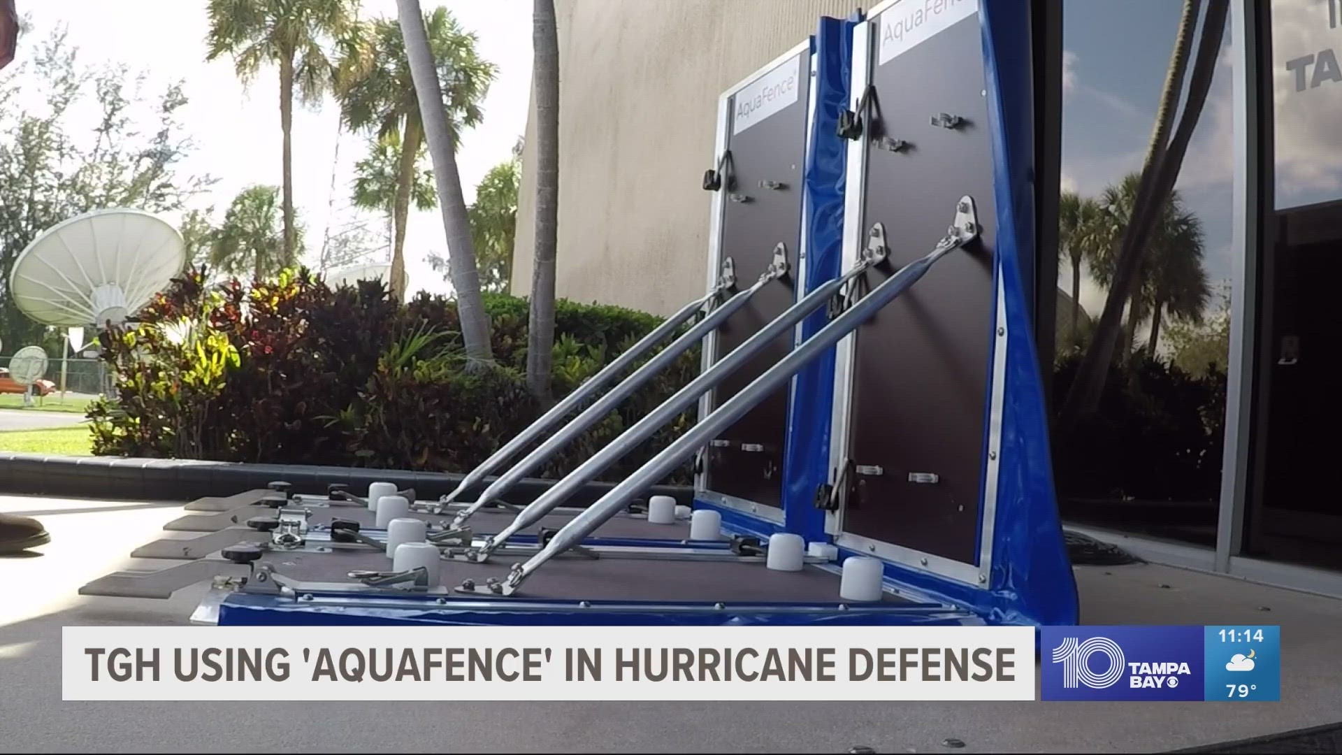 AquaFence guarded Tampa General Hospital for the first time during Hurricane Ian. TGH is the region's only level-one trauma center.