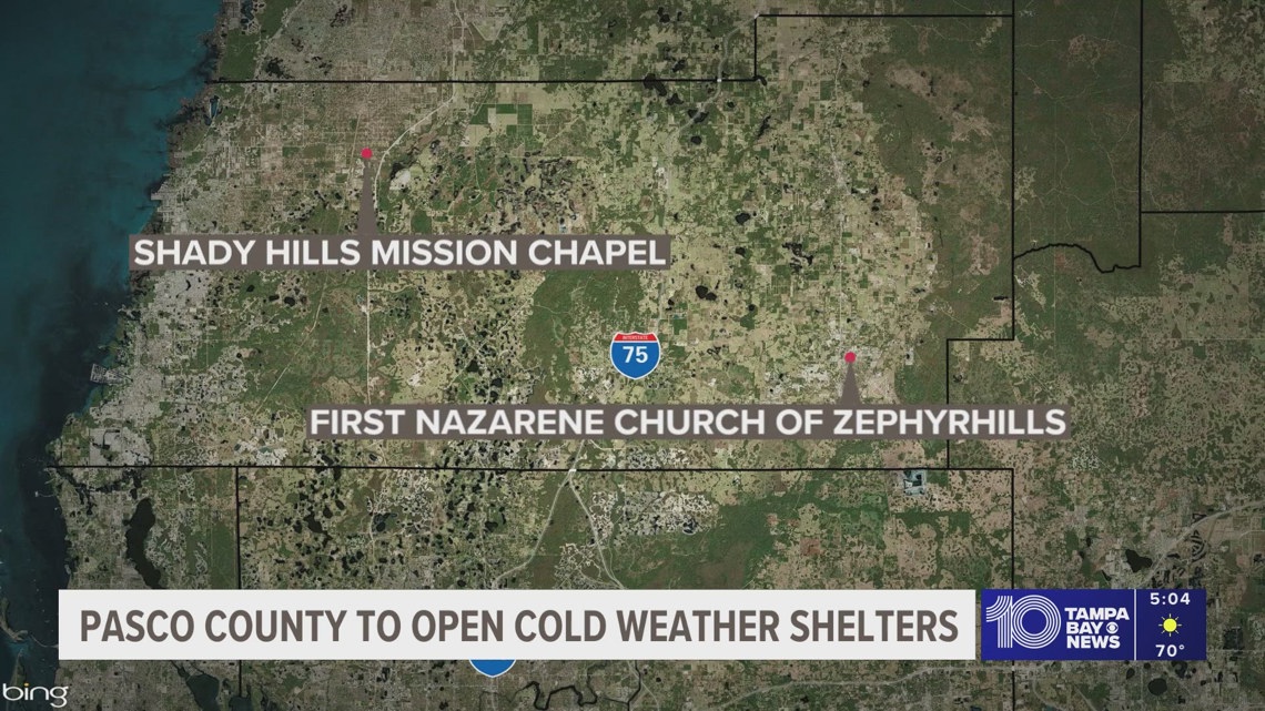 Pasco County to open cold-weather shelters on Thursday | wtsp.com
