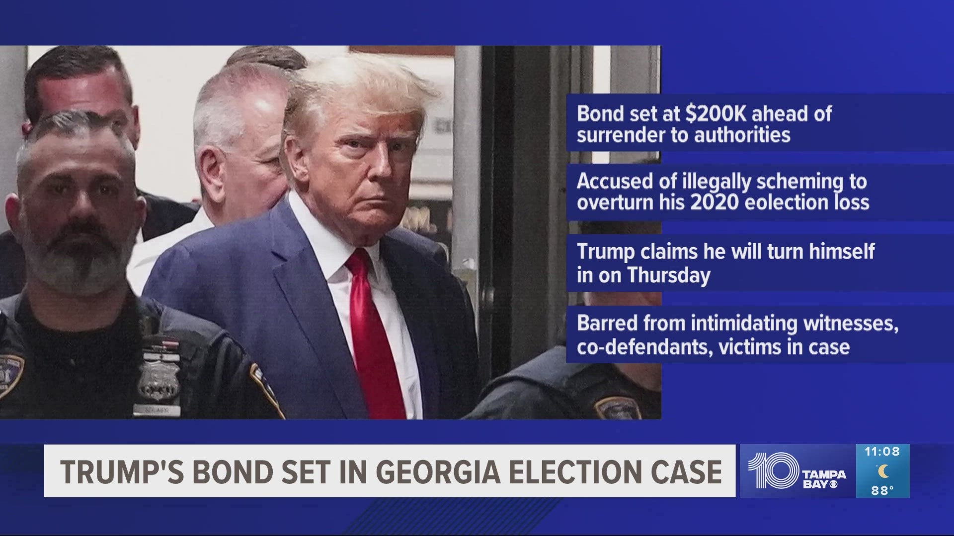 Trump Says He Will Surrender Thursday On Georgia Election Charges ...