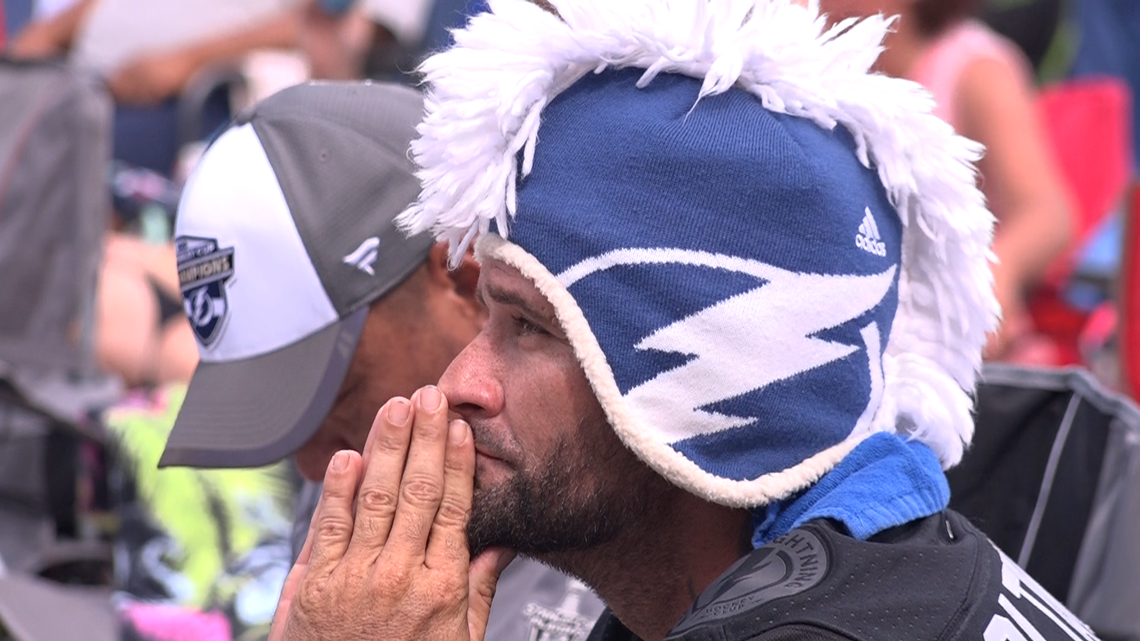 Tampa Bay Lightning fans celebrate Game 4 win over Hurricanes