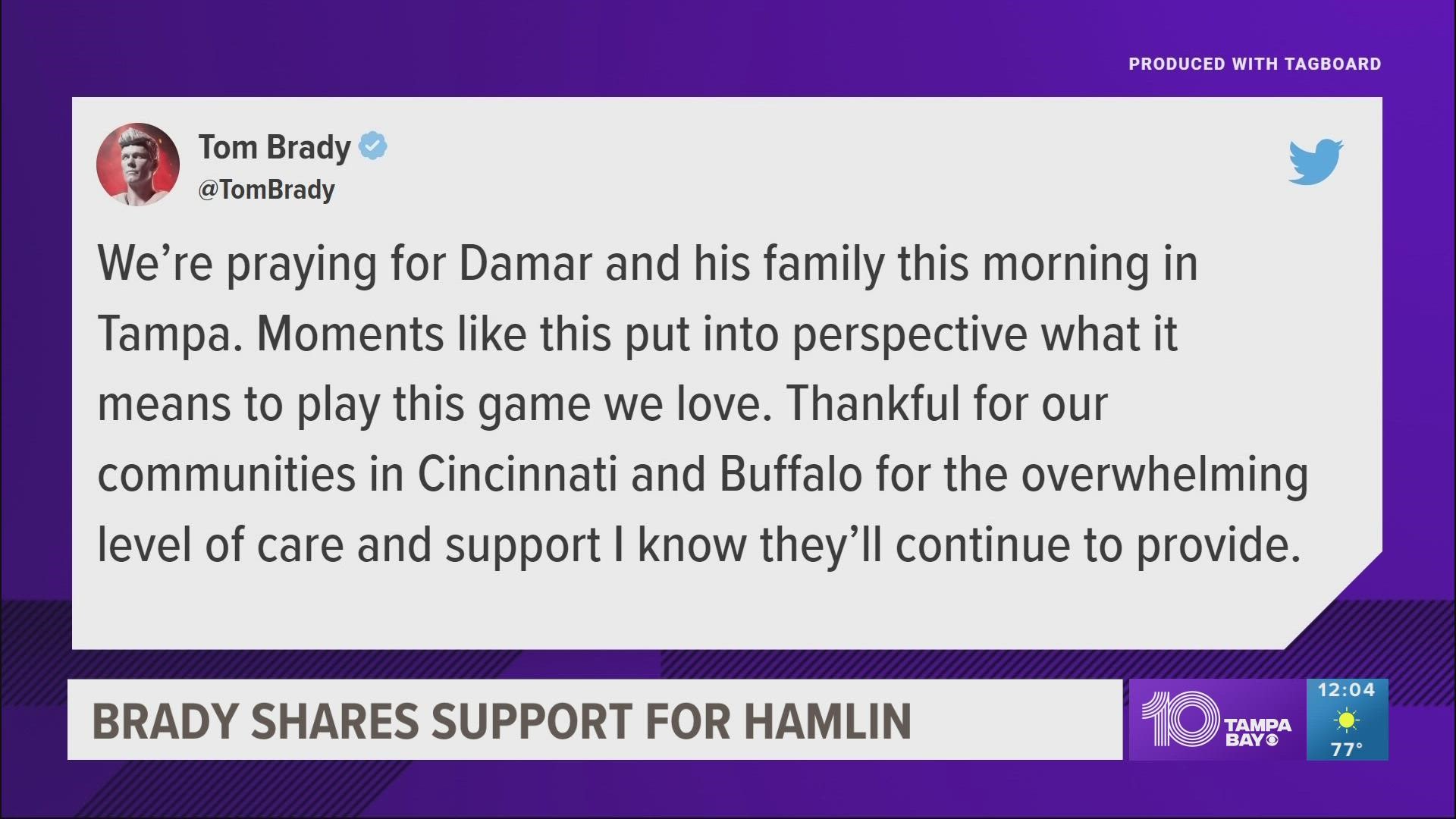 The Buffalo Bills tweeted early Tuesday morning that Damar Hamlin suffered a cardiac arrest following a tackle in the game.