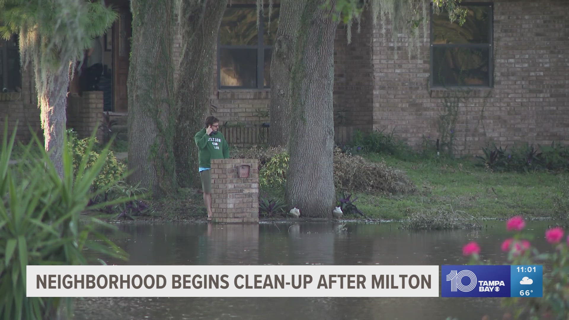 In the Whitlock subdivision, about a half dozen homes are blocked from the road because of a flooded retention pond.