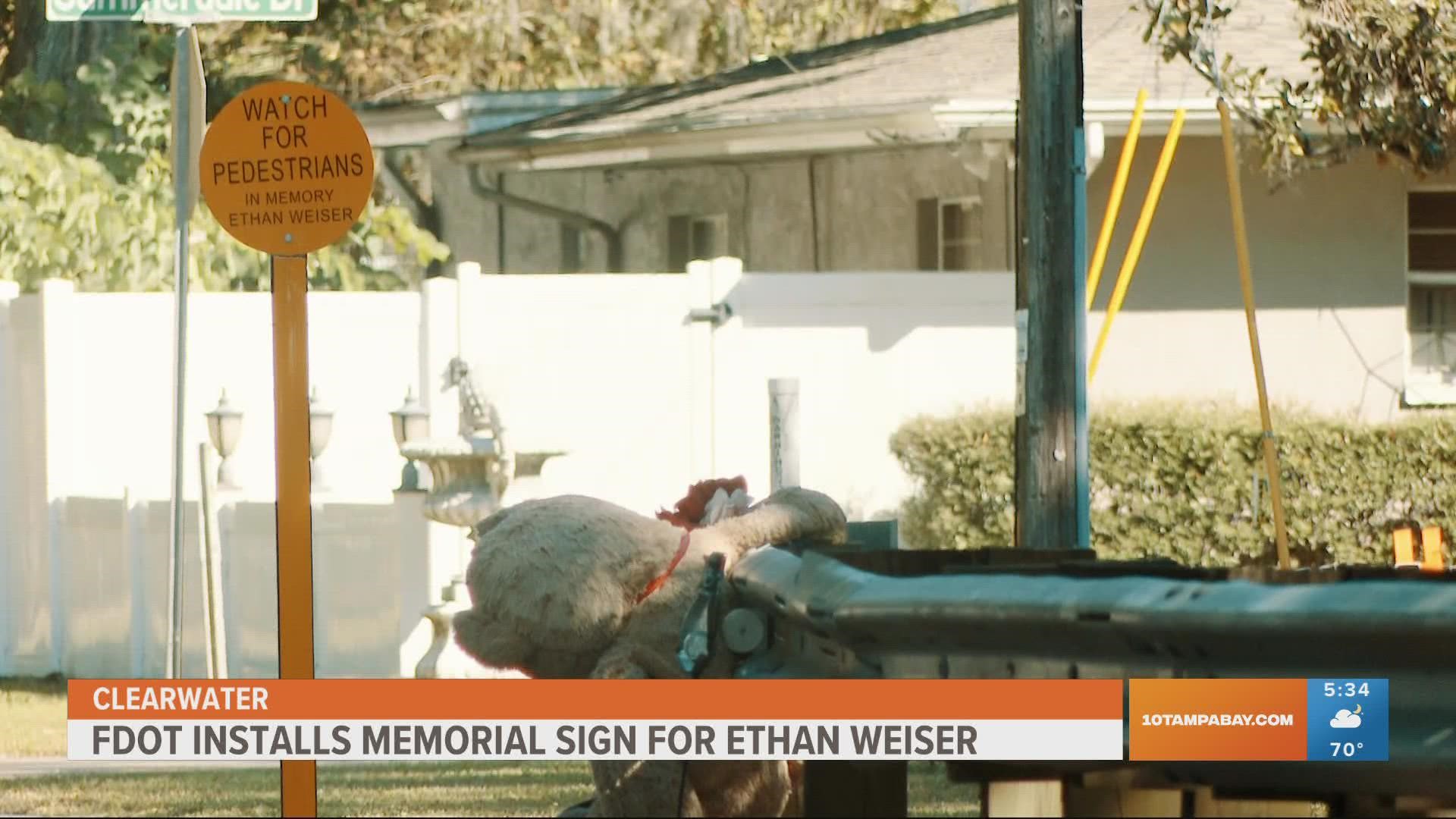 Ethan Weiser was walking across Belleair Road near South Haven Drive when he was hit by a car on the two-lane, unlit roadway.