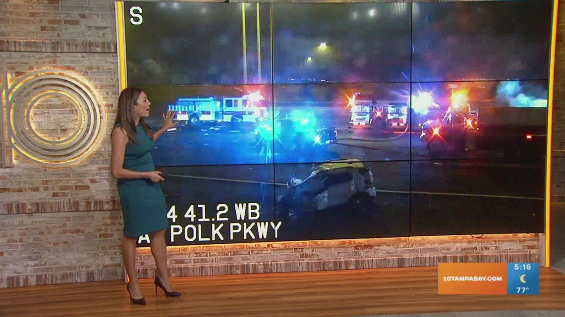 Multi-vehicle crash shuts down I-4 W near Polk Parkway