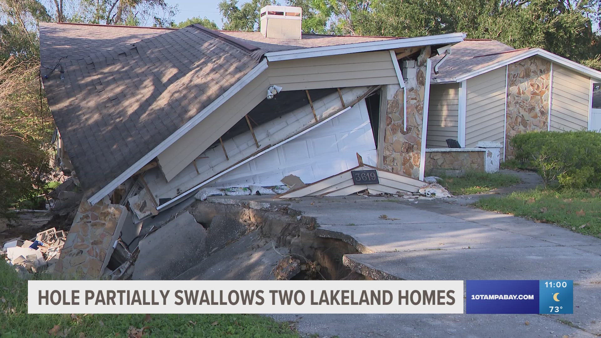 The hole opened up the night Hurricane Milton unleashed wind and rain across central Florida.