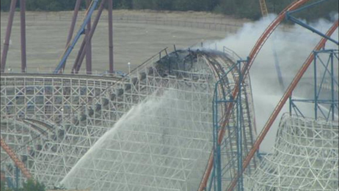 Roller coaster catches fire at Calif. theme park wtsp