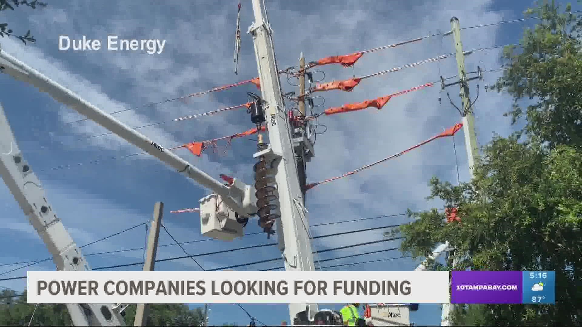 Three companies in the state are looking to strengthen their power grids and are asking for millions of dollars to try and up storm resiliency.