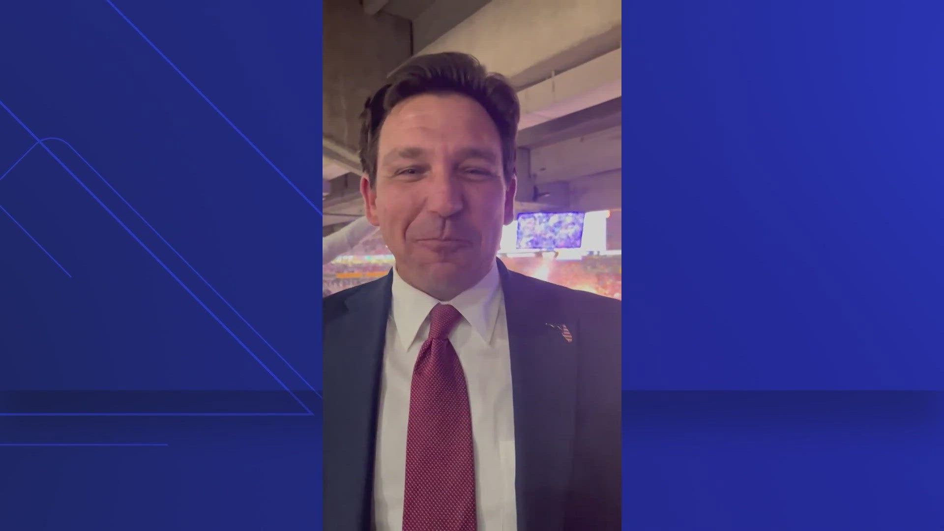 Florida Gov. Ron DeSantis celebrated the Gators' victory over Houston Cougars in the NCAA men's basketball championship with a video on social media.