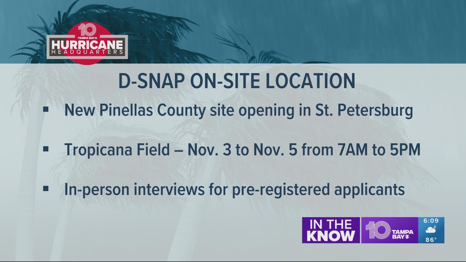 The location will be at Tropicana Field and begin operation on Thursday, Nov. 3 through Saturday, Nov. 5.