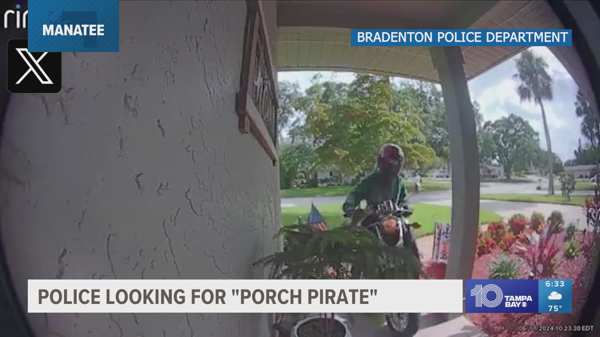 Police in Bradenton searching for scooter-riding porch pirate