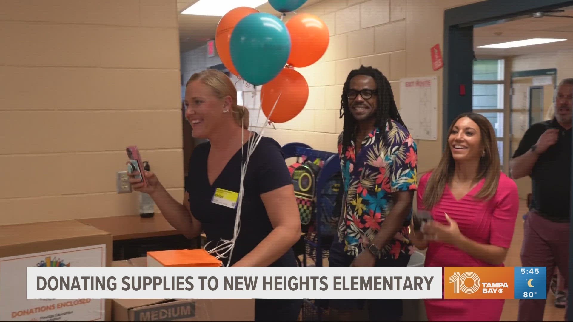 Our Brightside team went to New Heights Elementary to donate supplies from 10 Tampa Bay's summer donation drive