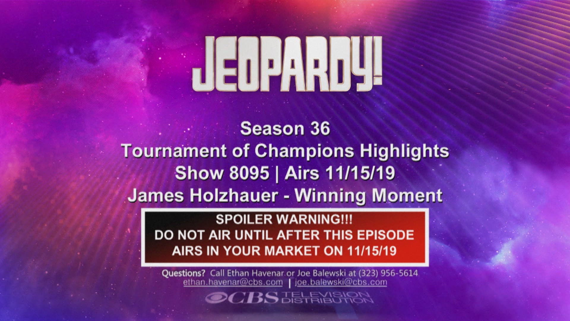 “JEOPARDY! James” Holzhauer wins the 2019 Tournament of Champions.