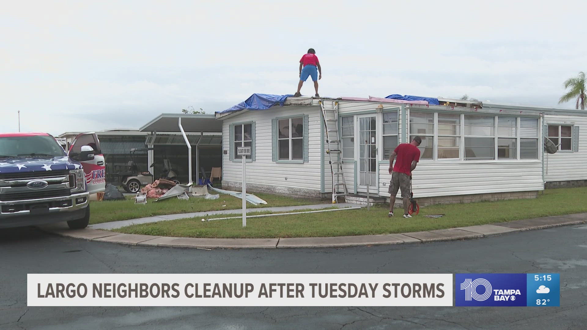 Dozens of people in Largo are cleaning up after Tuesday's severe weather tore through a mobile home park off of Seminole Boulevard.