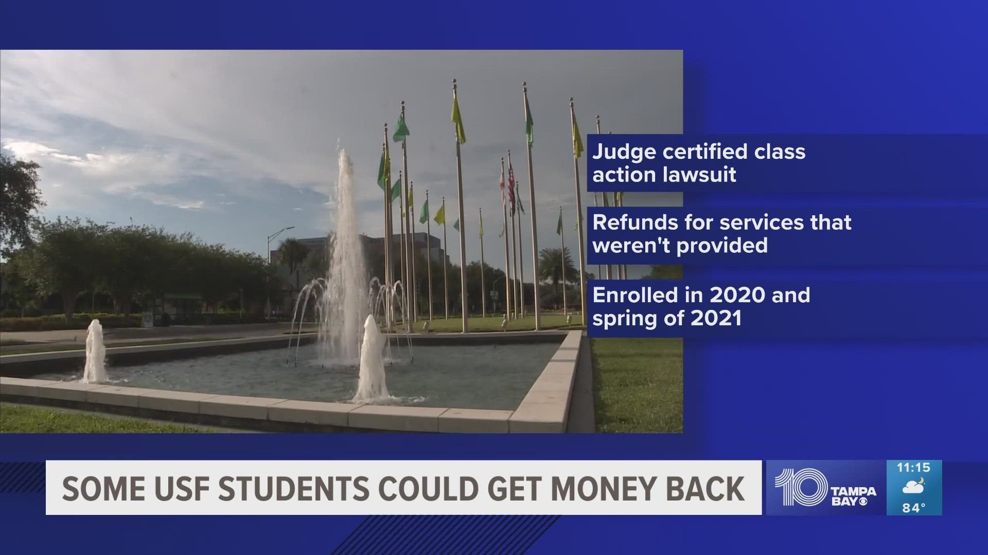 The lawsuit is one of numerous cases in Florida and across the country seeking refunds of money that students paid for services that were not provided.