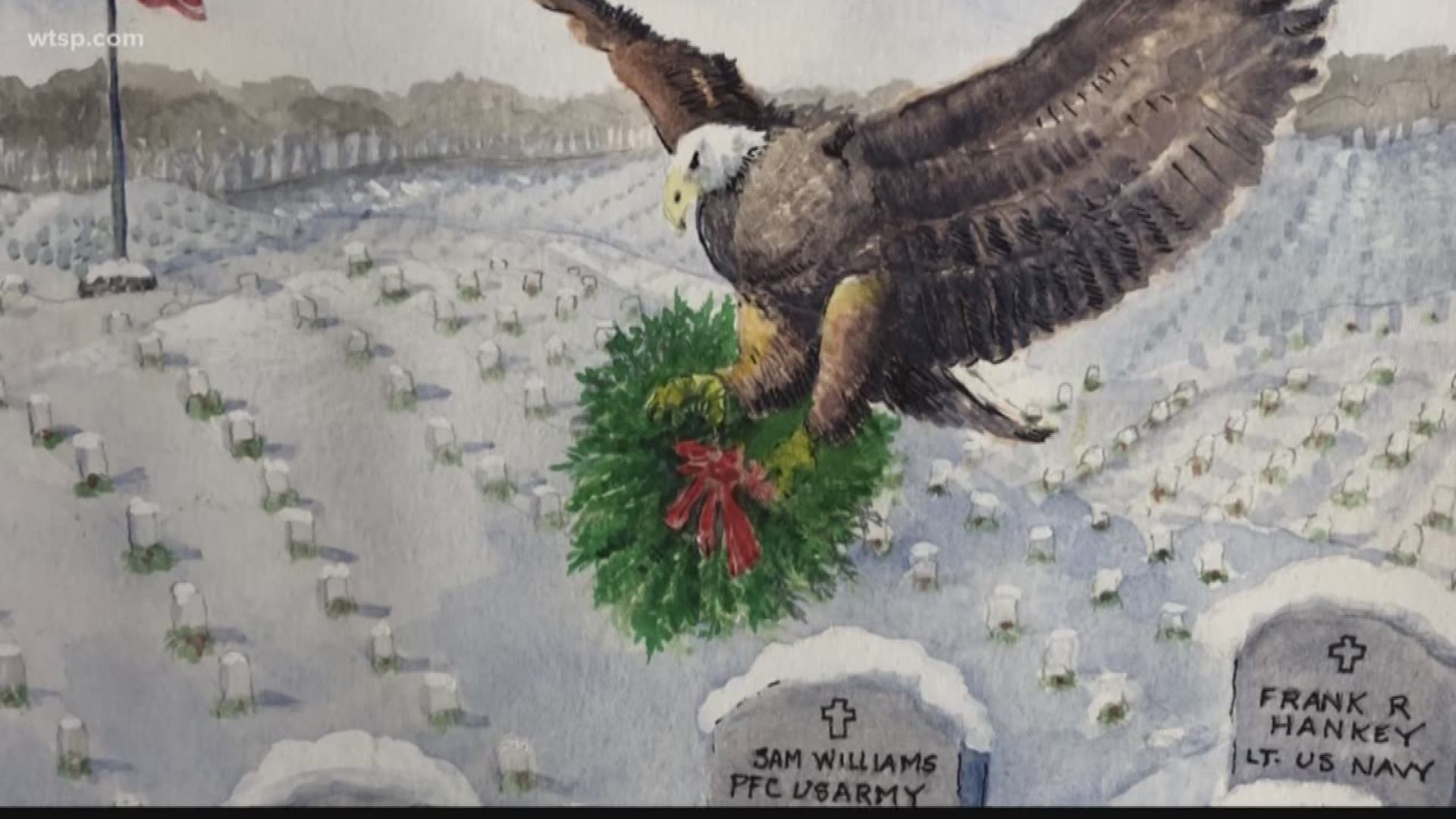 Craig Gross paints patriotic scenes in honor of Cpl. Frank R. Gross, who was killed in action July 16, 2011, in Afghanistan. They also led him to meet the president.
https://on.wtsp.com/2P5ox9P