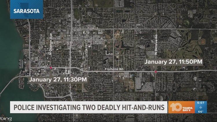 Police investigating 2 deadly hit-and-runs on same Sarasota road