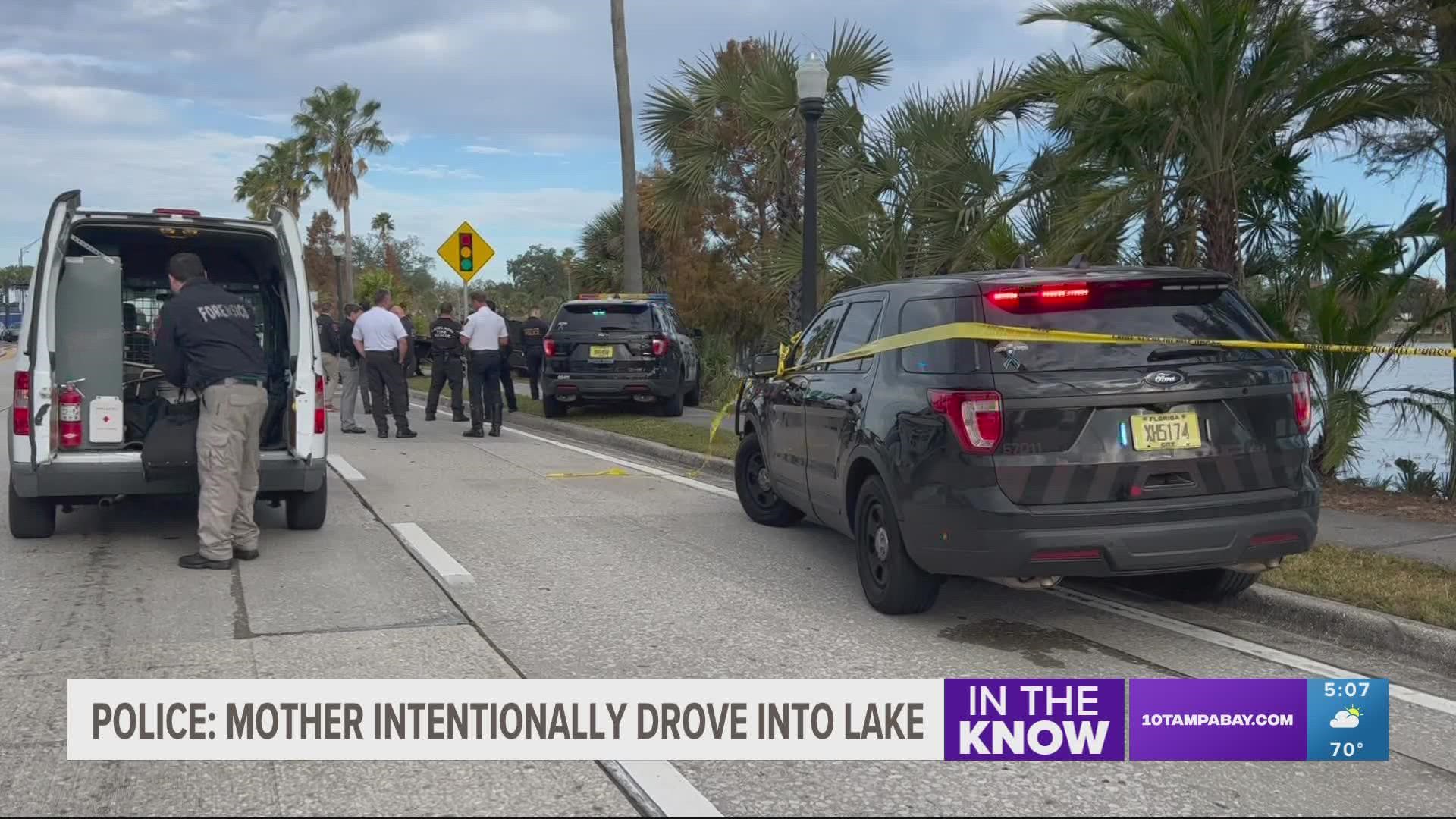 Police said family members told them the mother had possibly been "experiencing mental health issues" in the days leading up to the car's submersion.