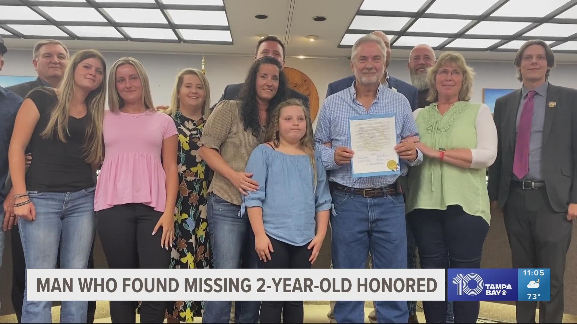 Brooksville City Council honored Roy Link with a proclamation for his "heroic volunteer efforts" in the search for Joshua "JJ" Rowland.