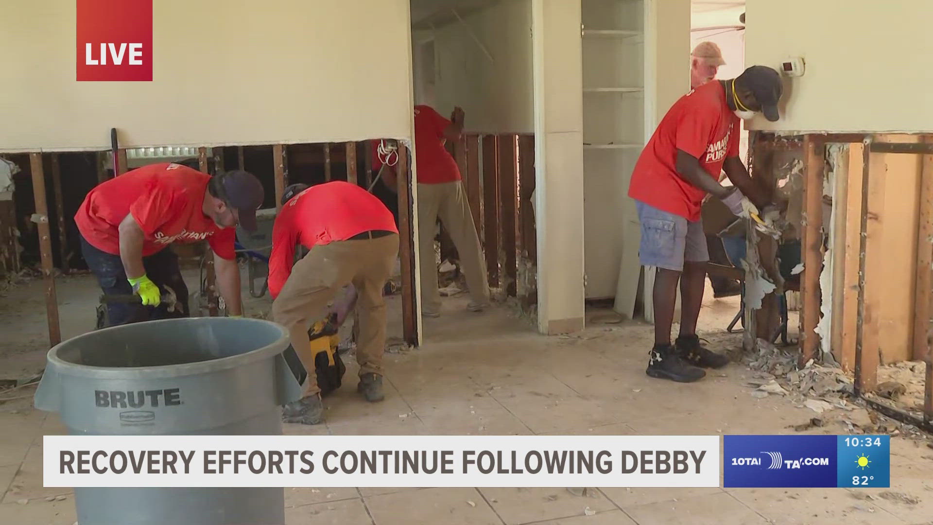 Severe, unexpected flooding is forcing owners to gut their homes following Hurricane Debby. Crews from Samaritan's Purse are out in the county aiding residents.