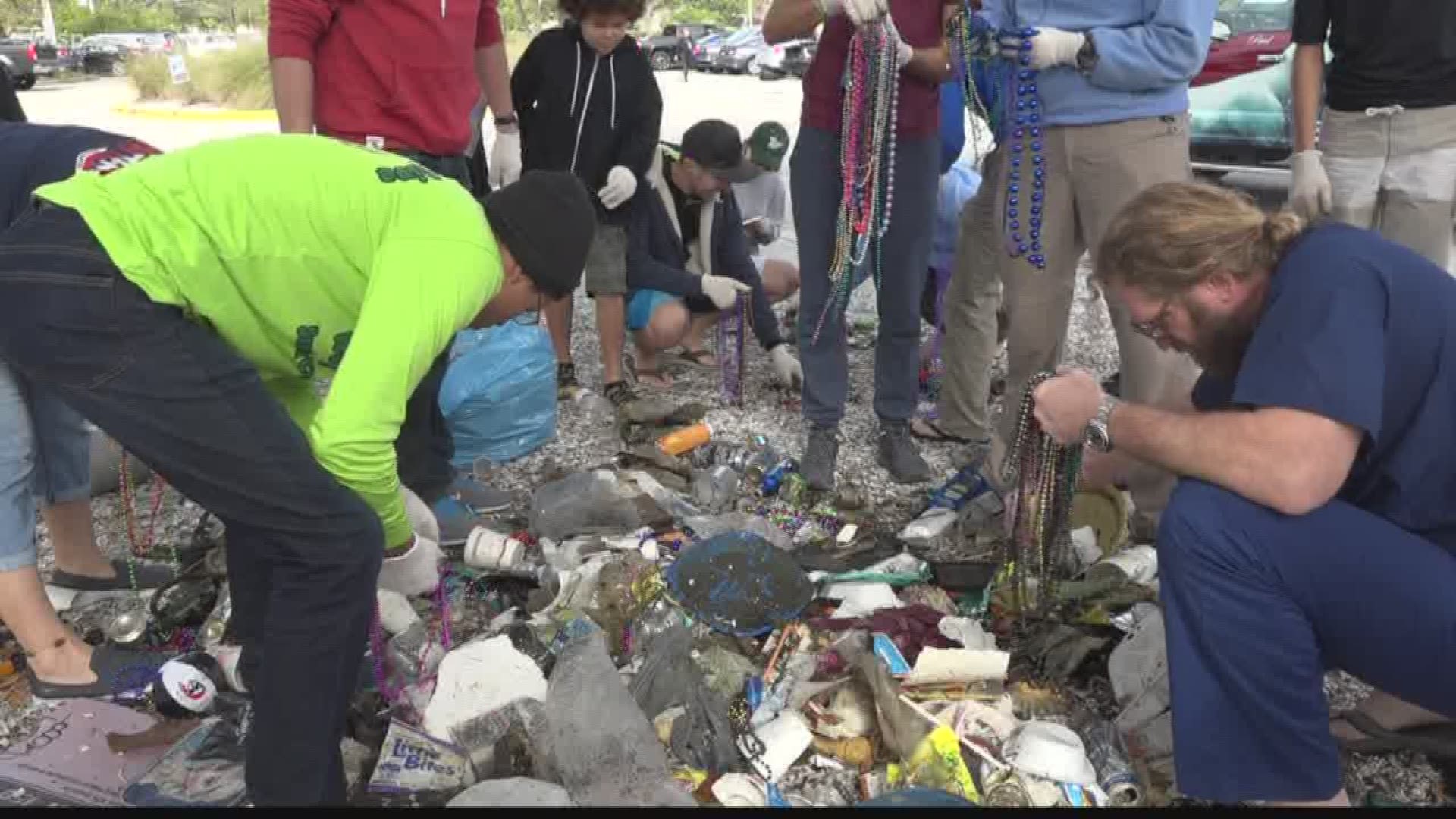 Divers helped clean beads and other Gasparilla garbage from the Seldon Channel.