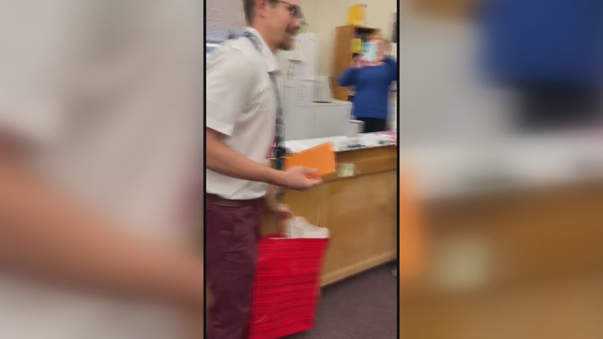 A teacher in Washington State had something stolen from his classroom and his students pooled their money together to surprise him.