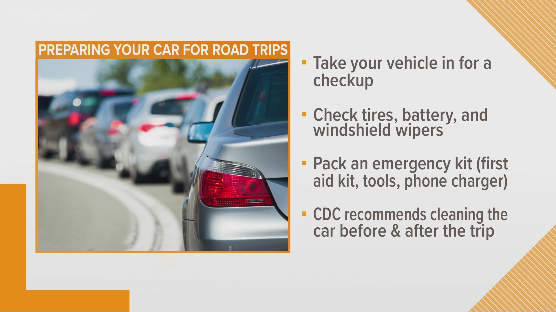 Before you hit the road, make sure your car is ready to go.