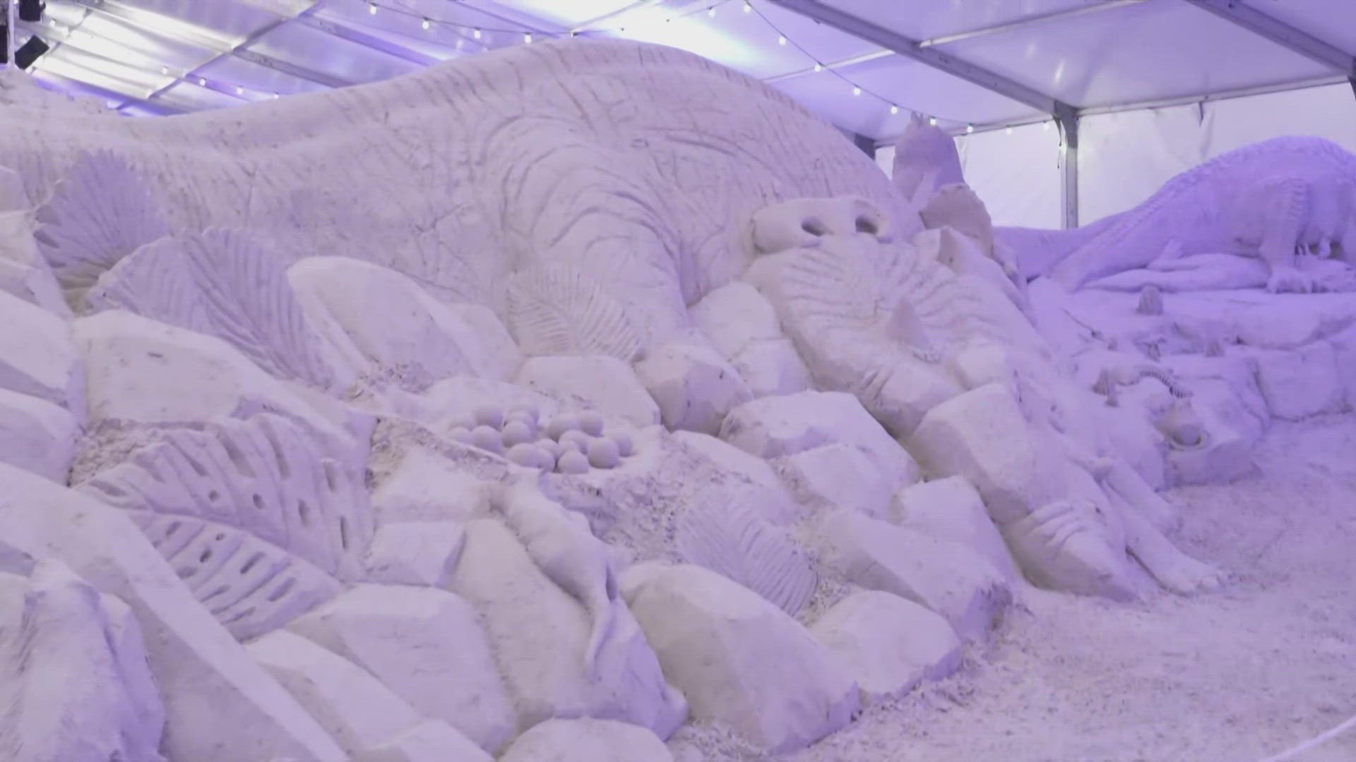 Artists from the globe have came to Clearwater Beach for this prehistoric paradise that they've been working on the days. 