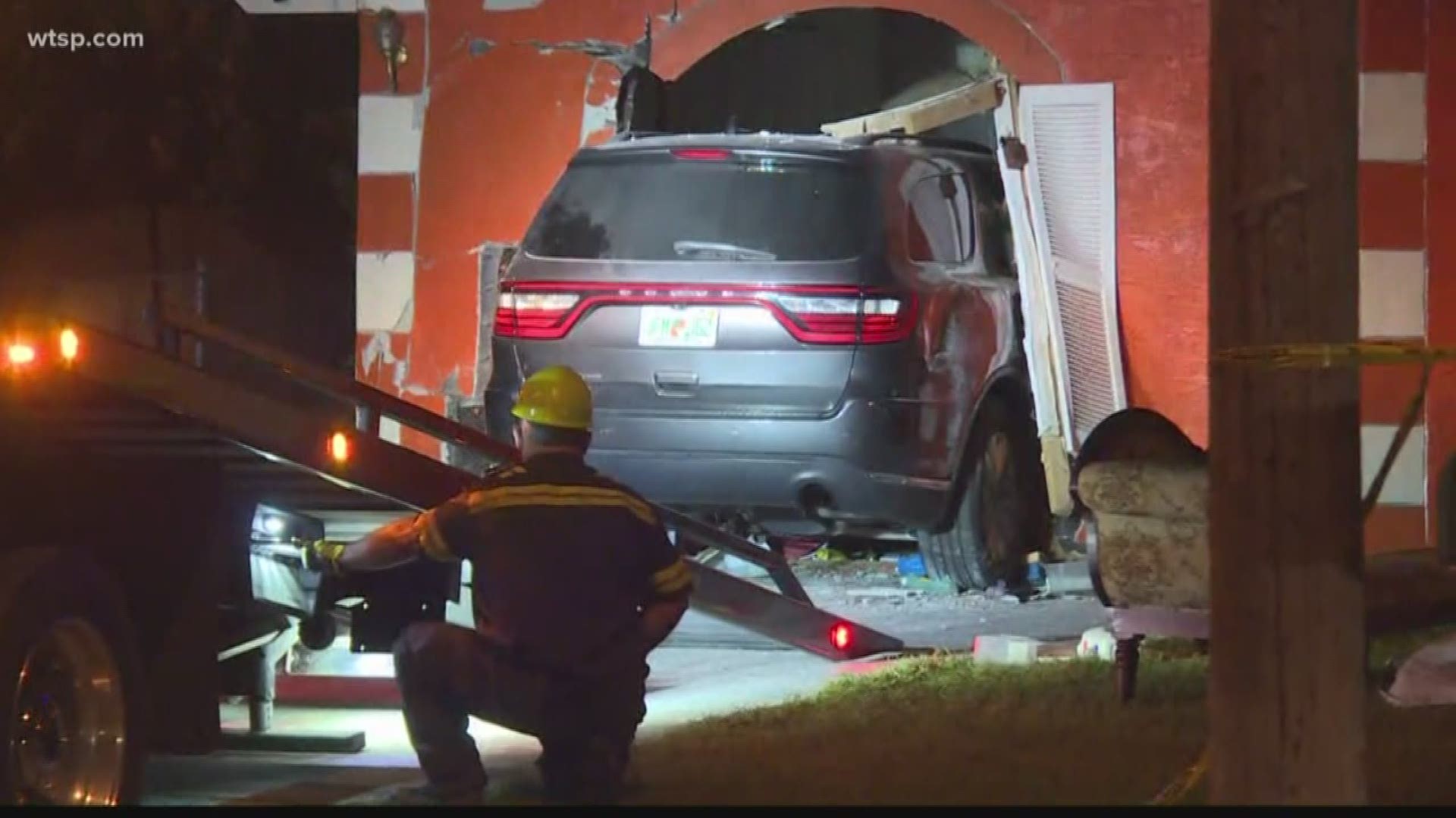 Three children and an adult all are in stable condition after a car crashed into a home daycare.