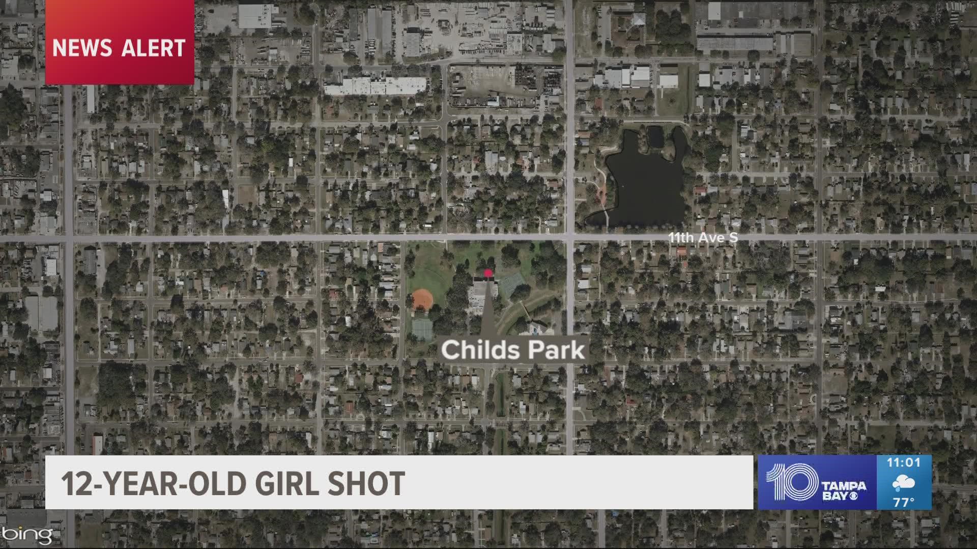The girl was struck by a bullet in the leg and is being treated for a non-life-threatening injury, St. Petersburg Police say