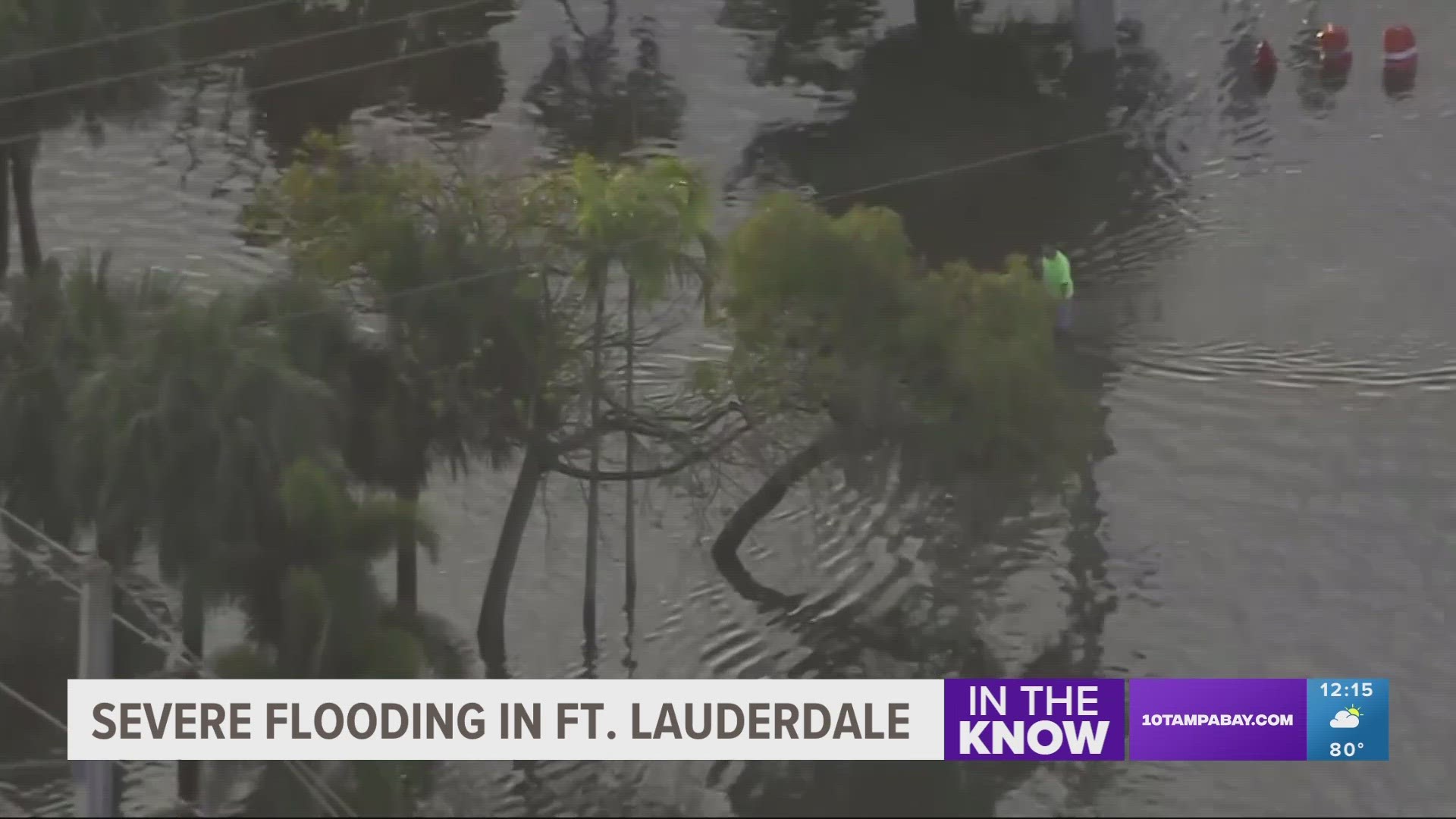 A radar estimated 20 inches of rain fell in parts of South Florida overnight Wednesday into Thursday.